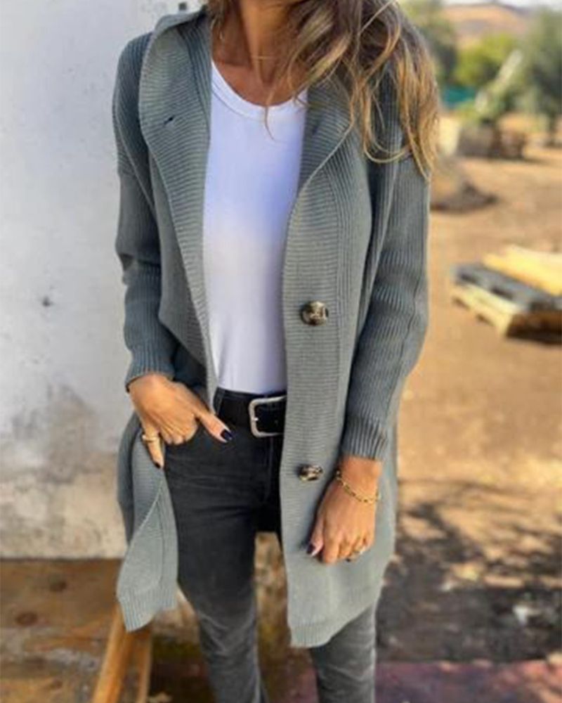 Anika - Hooded Knitted Jacket with Pockets