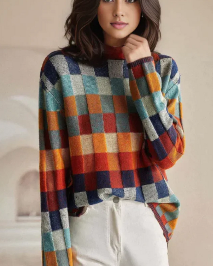 Madi - Cashmere Luxe Patchwork Turtleneck