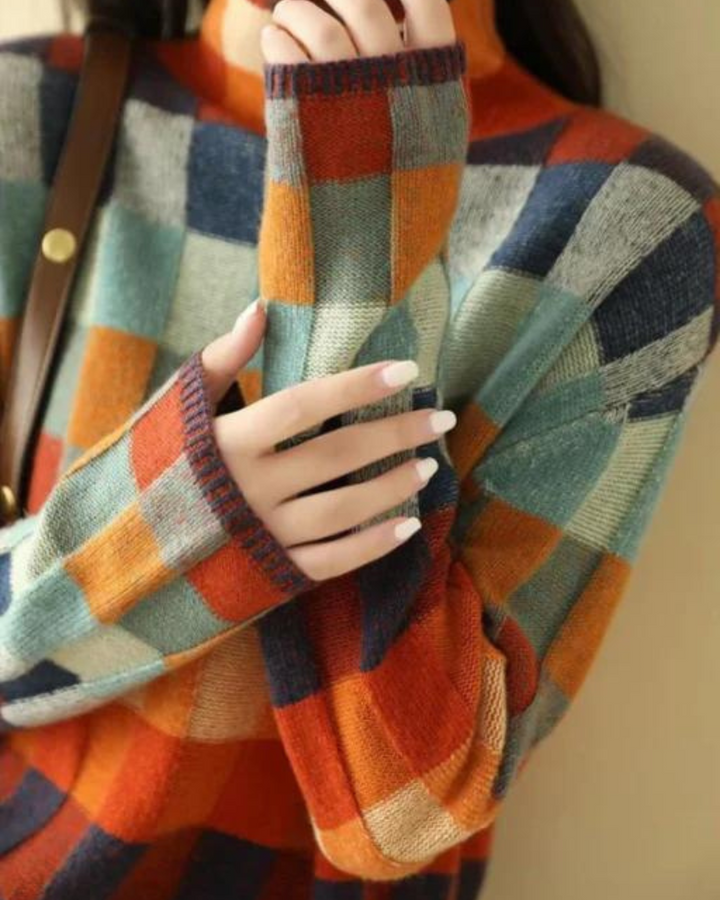 Madi - Cashmere Luxe Patchwork Turtleneck