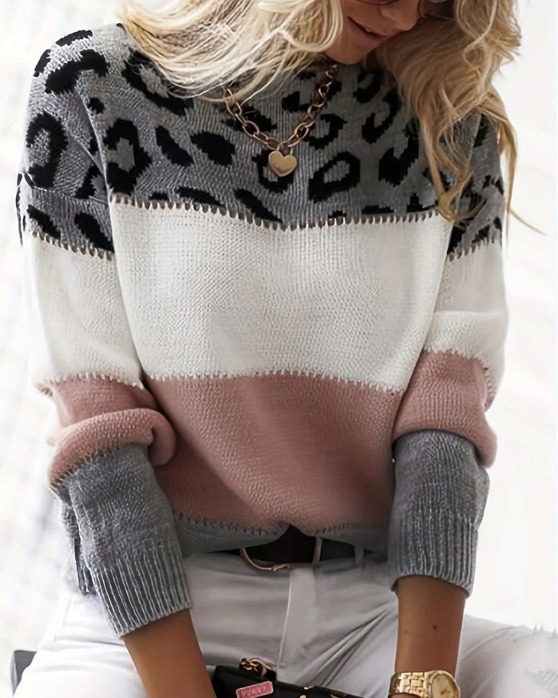 Novira - Sweater with Leopard Pattern
