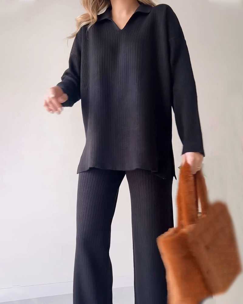 Coria - Casual Knitted Two-piece Set