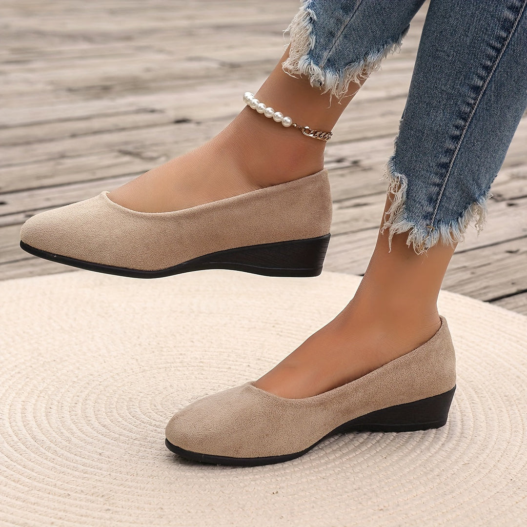 Elaine - Comfortable Wedge Heel Ballerinas
