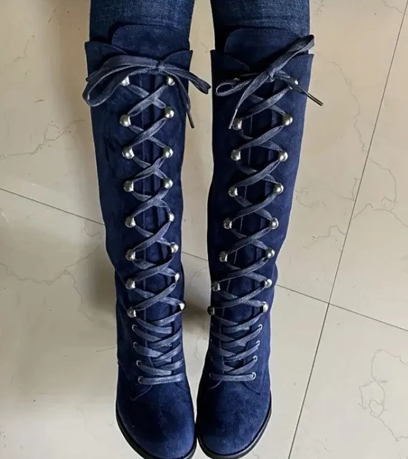 Amanda - Lace-Up High Heel Boots