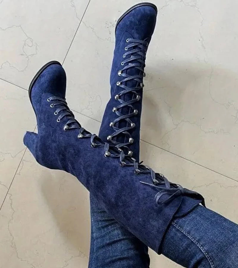 Amanda - Lace-Up High Heel Boots