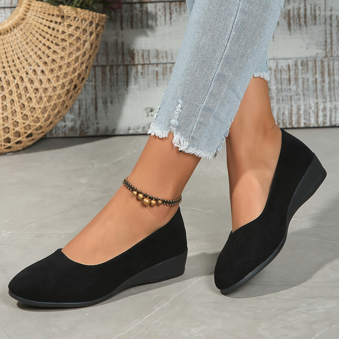 Elaine - Comfortable Wedge Heel Ballerinas