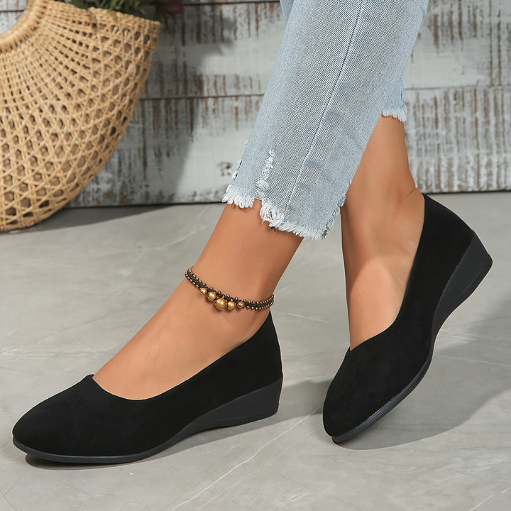 Elaine - Comfortable Wedge Heel Ballerinas