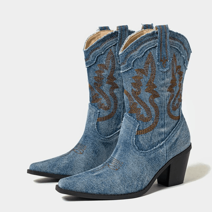Veloria - Denim Ankle Boots