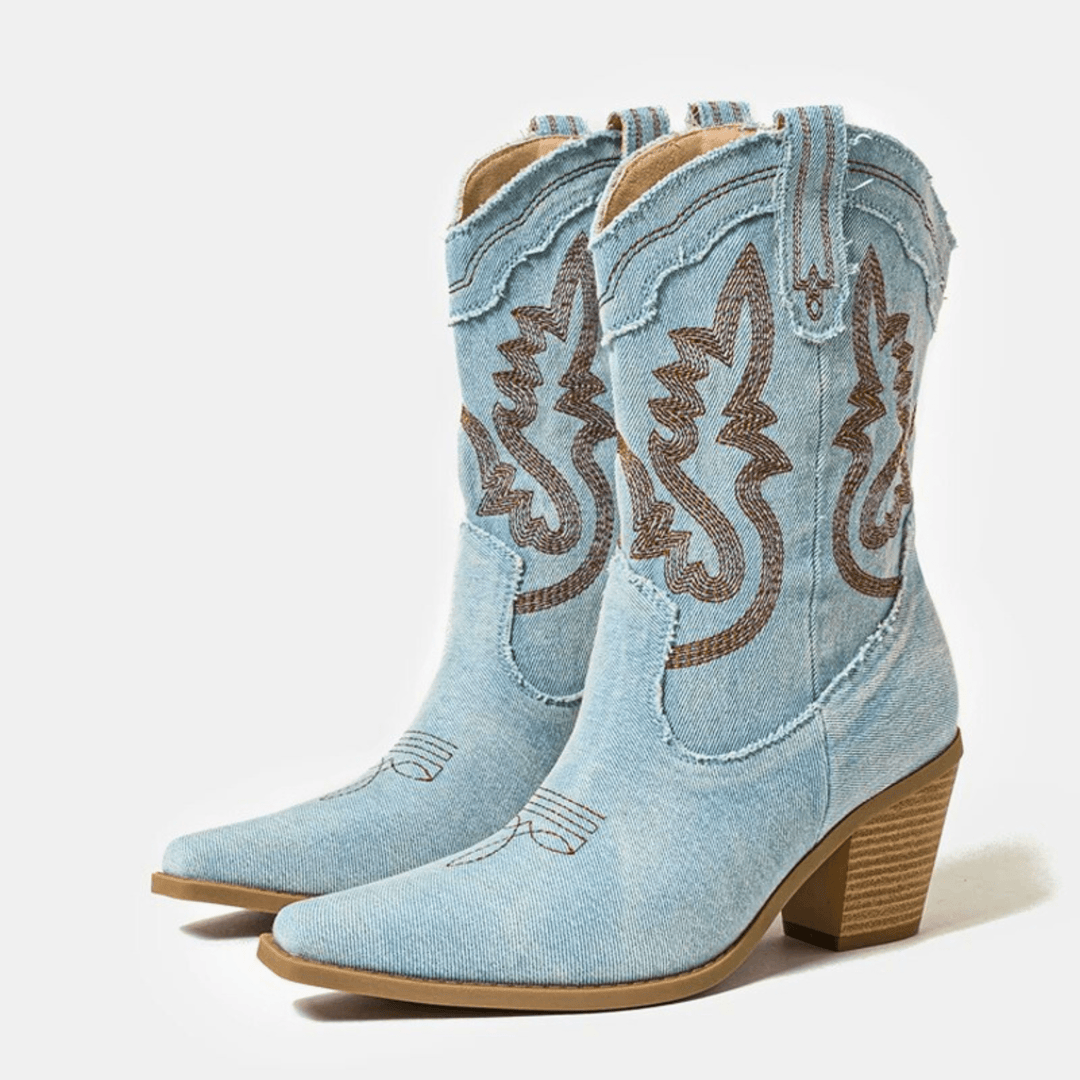 Veloria - Denim Ankle Boots
